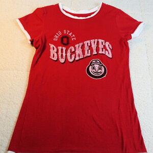 NCAA Ohio State Buckeyes Red Shirt Cap Sleeves Med
